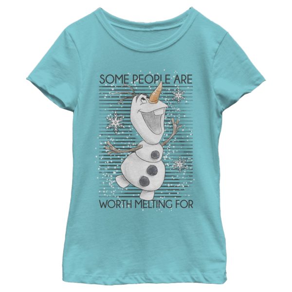 Girl_s Frozen Olaf Some People Are Worth Melting For T-Shirt