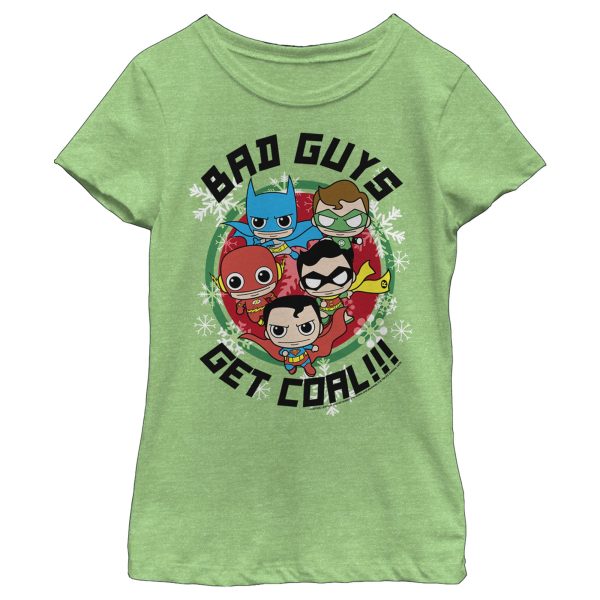 Girl_s Justice League Bad Guys Get Coal T-Shirt