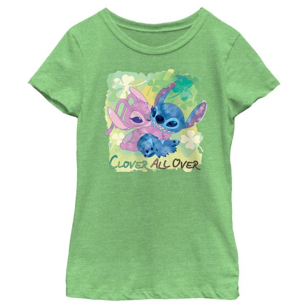 Girl_s Lilo & Stitch Clover All Over T-Shirt