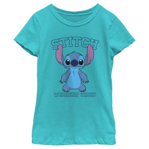 Girl_s Lilo & Stitch Collegiate Weekend Vibes T-Shirt