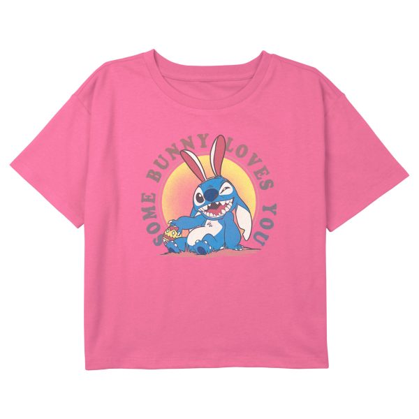 Girl_s Lilo & Stitch Easter Some Bunny Loves You T-Shirt