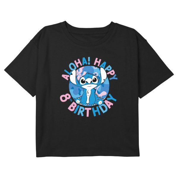 Girl_s Lilo & Stitch Happy 8th Birthday Aloha T-Shirt