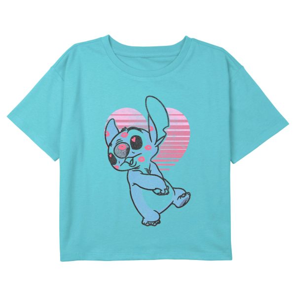 Girl_s Lilo & Stitch Kiss Marks Face T-Shirt