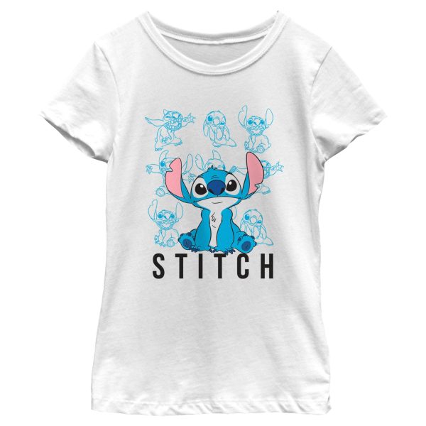 Girl_s Lilo & Stitch Outline Poses Collage T-Shirt