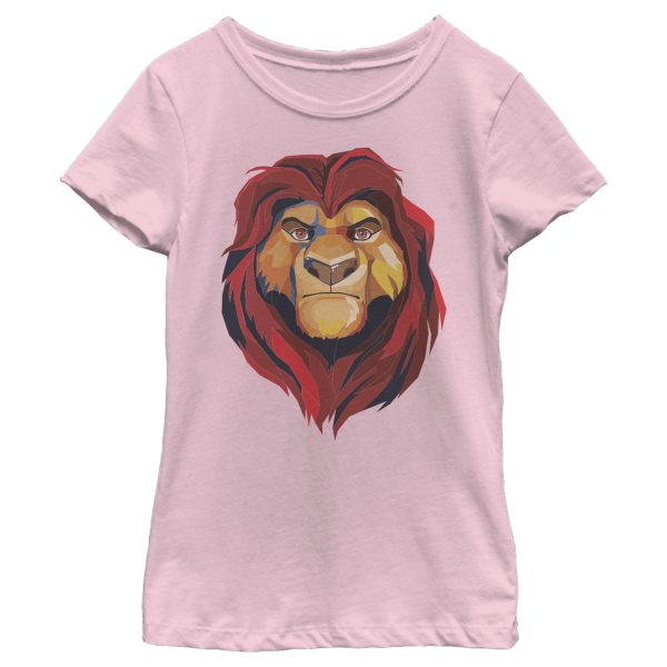 Girl_s Lion King Geometric Mufasa Portrait T-Shirt