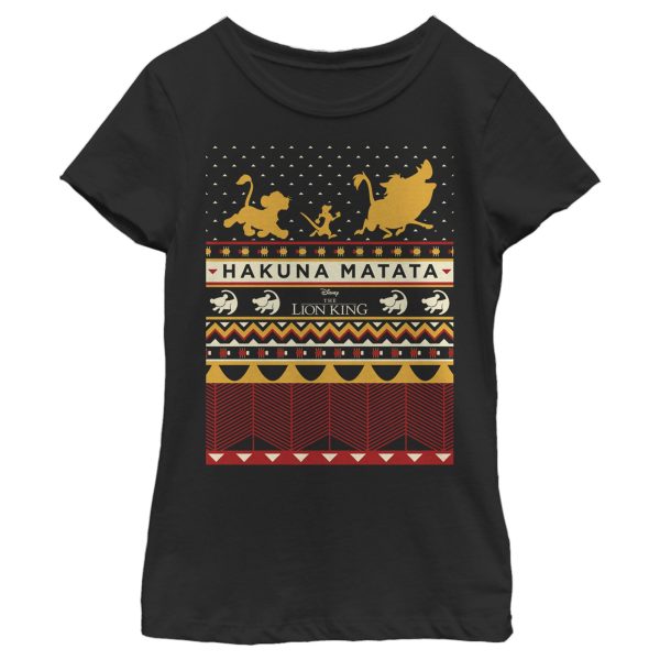 Girl_s Lion King Ugly Christmas Hakuna Matata T-Shirt