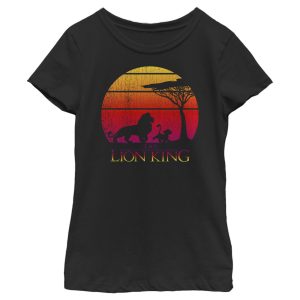 Girl_s Lion King Vintage Sunset Logo T-Shirt