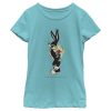 Girl_s Looney Tunes Bugs Bunny Floral Spray Paint Portrait T-Shirt