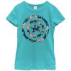 Girl_s Marvel Captain America Floral Print T-Shirt