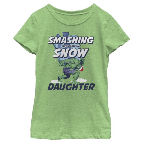 Girl_s Marvel Christmas Hulk Daughter Snow T-Shirt