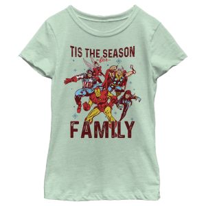 Girl_s Marvel Christmas Season for Family T-Shirt