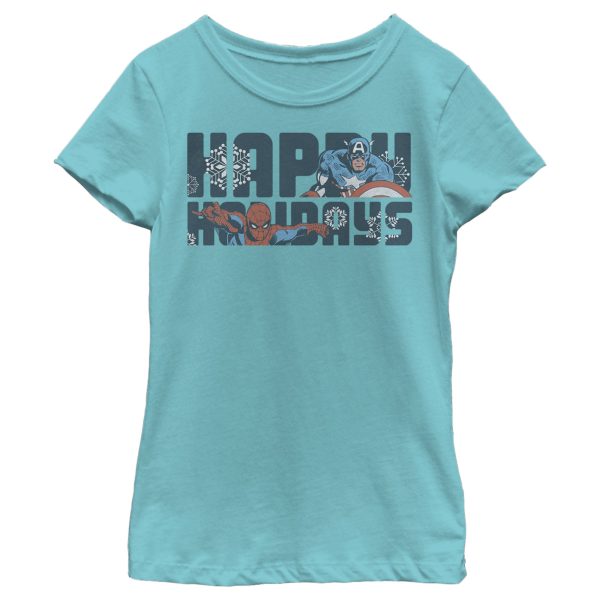 Girl_s Marvel Happy Holiday Heroes T-Shirt