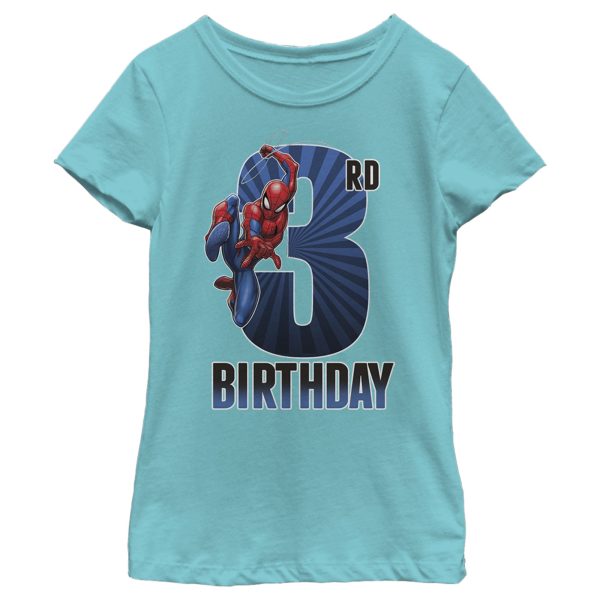 Girl_s Marvel Spider-Man Swinging 3rd Birthday T-Shirt