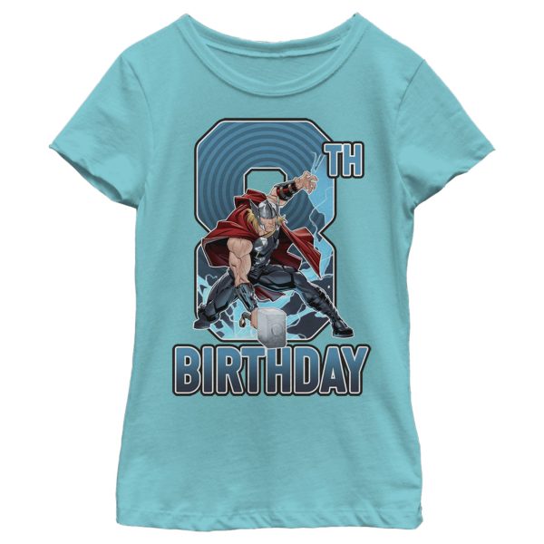 Girl_s Marvel Thor Hammer 8th Birthday T-Shirt