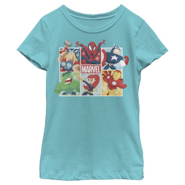 Girl_s Marvel Winter Holiday Heroes T-Shirt