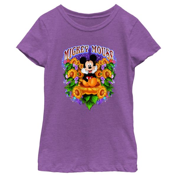 Girl_s Mickey & Friends Colorful Sunflower Field T-Shirt