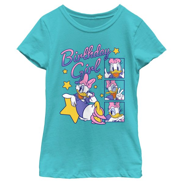 Girl_s Mickey & Friends Daisy Duck Birthday Star Girl T-Shirt