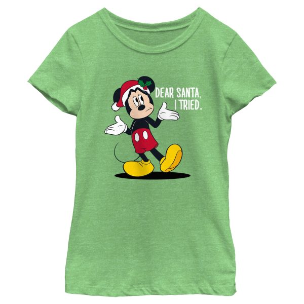 Girl_s Mickey & Friends Dear Santa I Tried T-Shirt