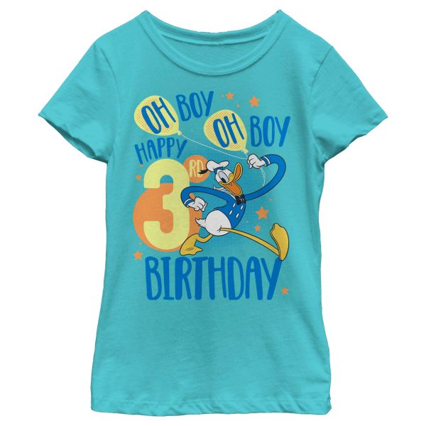 Girl_s Mickey & Friends Donald Happy 3rd Birthday T-Shirt