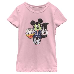 Girl_s Mickey & Friends Halloween Group Faces T-Shirt