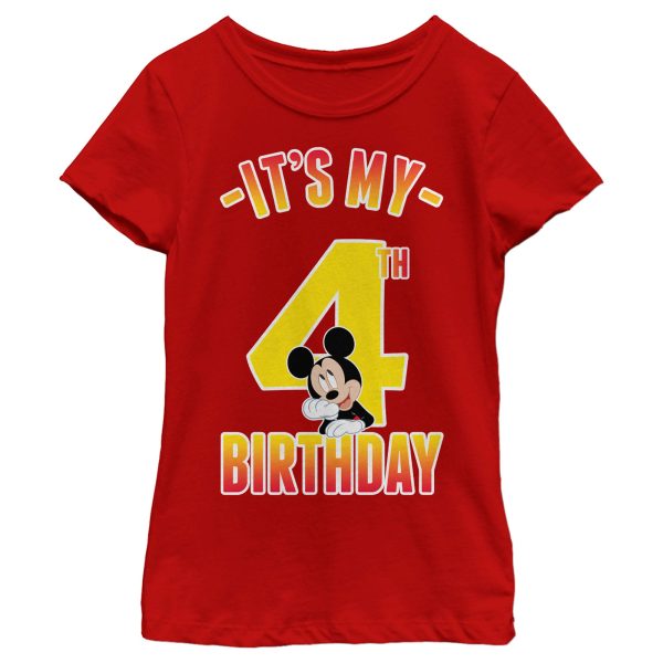 Girl_s Mickey & Friends It_s My 4th Birthday T-Shirt