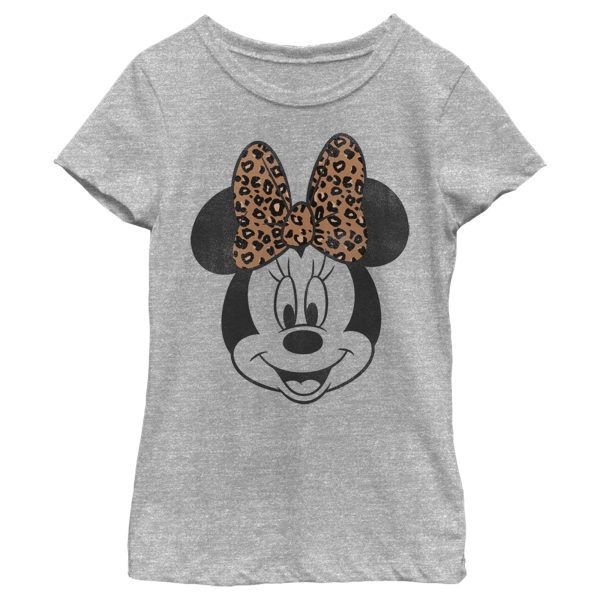 Girl_s Mickey & Friends Minnie Mouse Cheetah Print Bow T-Shirt