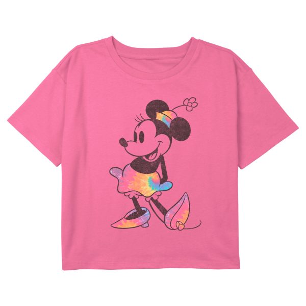 Girl_s Mickey & Friends Retro Minnie Rainbow Tie-Dye T-Shirt