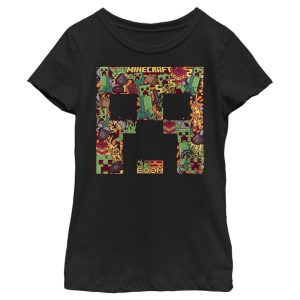 Girl_s Minecraft Creeper Collage T-Shirt