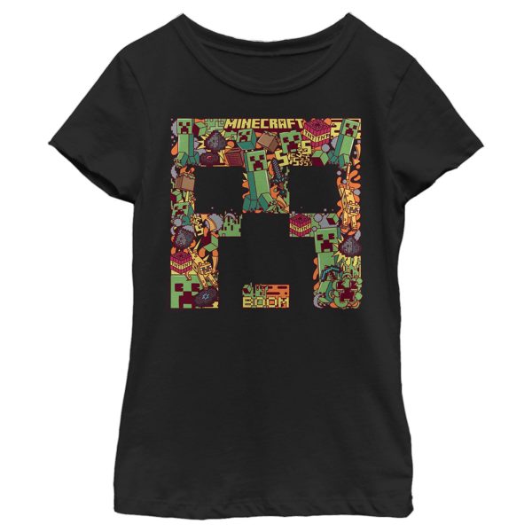 Girl_s Minecraft Creeper Collage T-Shirt