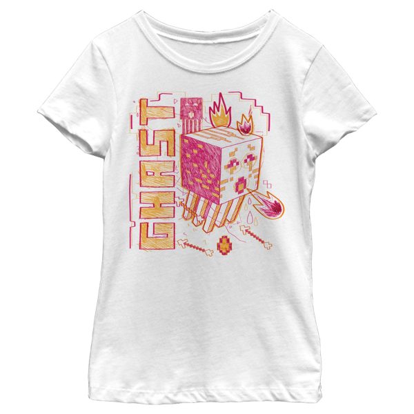 Girl_s Minecraft Ghast Sketch T-Shirt