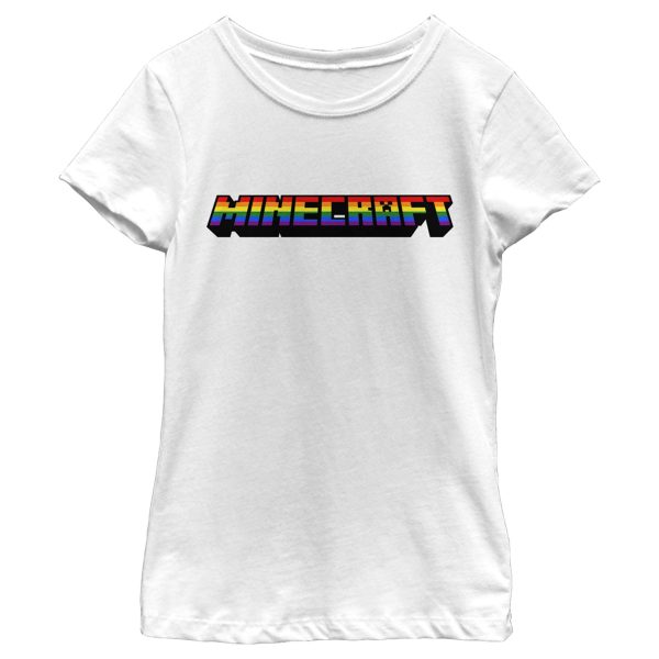 Girl_s Minecraft Rainbow Logo T-Shirt