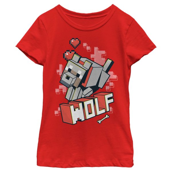 Girl_s Minecraft Wolf T-Shirt