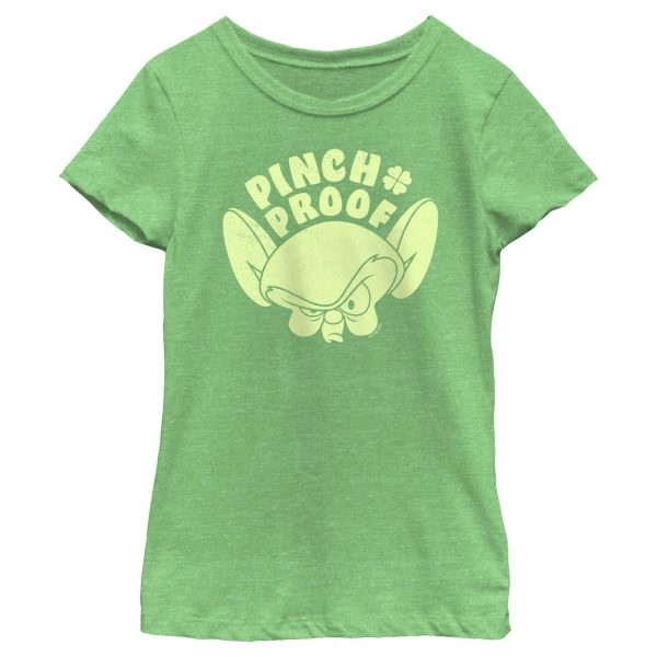 Girl_s Pinky and the Brain Distressed Pinch Proof Brain Face T-Shirt