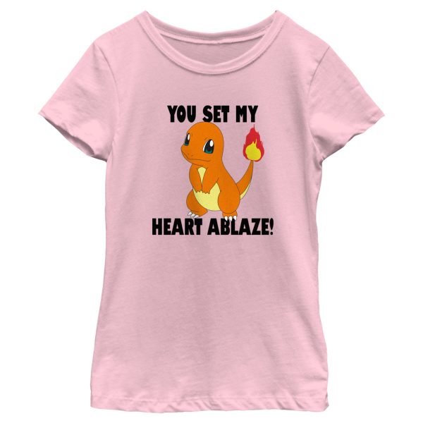 Girl_s Pokemon Charmander You Set My Heart Ablaze T-Shirt