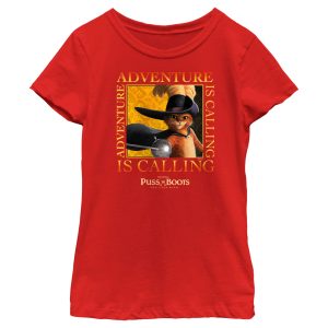 Girl_s Puss in Boots The Last Wish Adventure is Calling T-Shirt