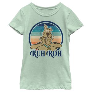 Girl_s Scooby Doo Ruh Roh Retro Circle T-Shirt