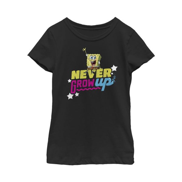 Girl_s SpongeBob SquarePants Never Grow Up Rocket T-Shirt