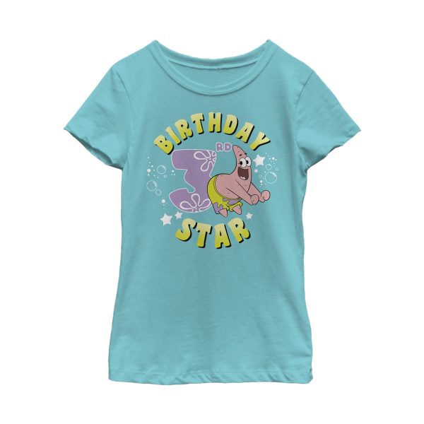 Girl_s SpongeBob SquarePants Patrick 3rd Birthday T-Shirt