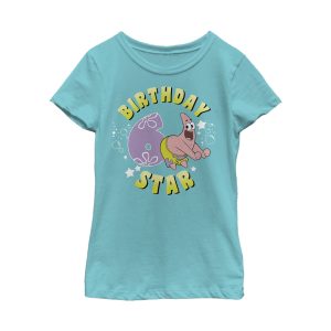Girl_s SpongeBob SquarePants Patrick 6th Birthday T-Shirt