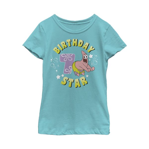 Girl_s SpongeBob SquarePants Patrick 7th Birthday T-Shirt