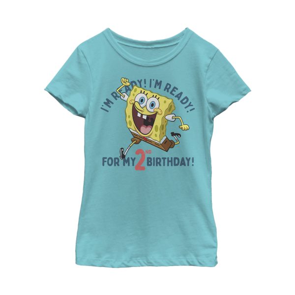 Girl_s SpongeBob SquarePants Ready for 2nd Birthday T-Shirt