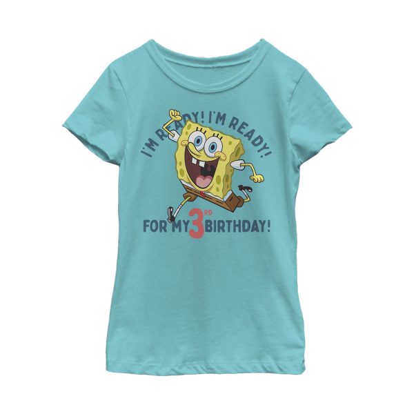 Girl_s SpongeBob SquarePants Ready for 3rd Birthday T-Shirt