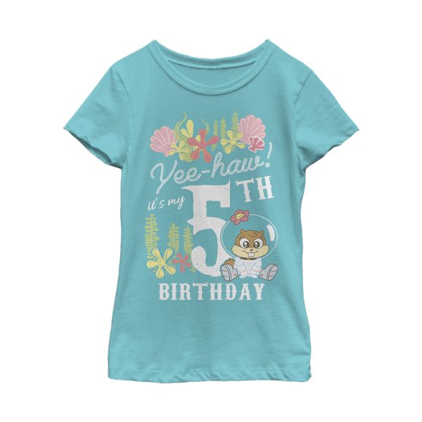 Girl_s SpongeBob SquarePants Sandy 5th Birthday T-Shirt