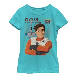 Girl_s Star Wars Resistance Poe Dameron Portrait T-Shirt
