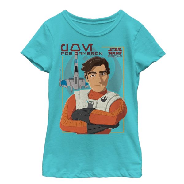 Girl_s Star Wars Resistance Poe Dameron Portrait T-Shirt