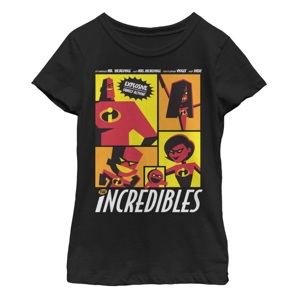 Girl_s The Incredibles Starring Explosive Family Action T-Shirt