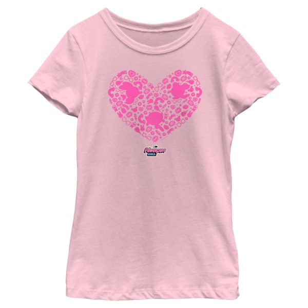 Girl_s The Powerpuff Girls Valentine_s Day Heart Silhouettes T-Shirt