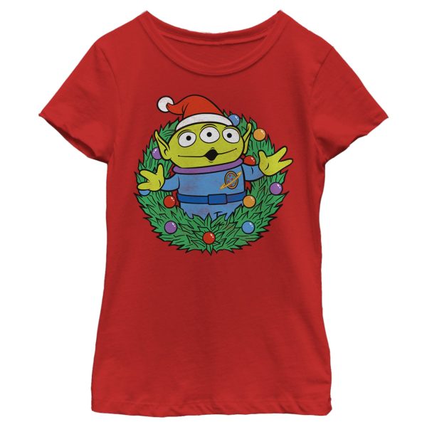 Girl_s Toy Story Christmas Alien Wreath T-Shirt