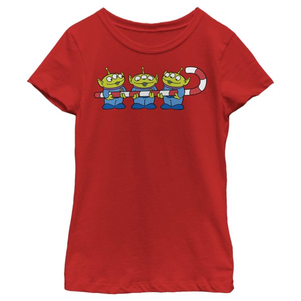 Girl_s Toy Story Christmas Candy Cane Alien T-Shirt