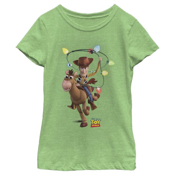 Girl_s Toy Story Christmas Light Woody Lasso T-Shirt